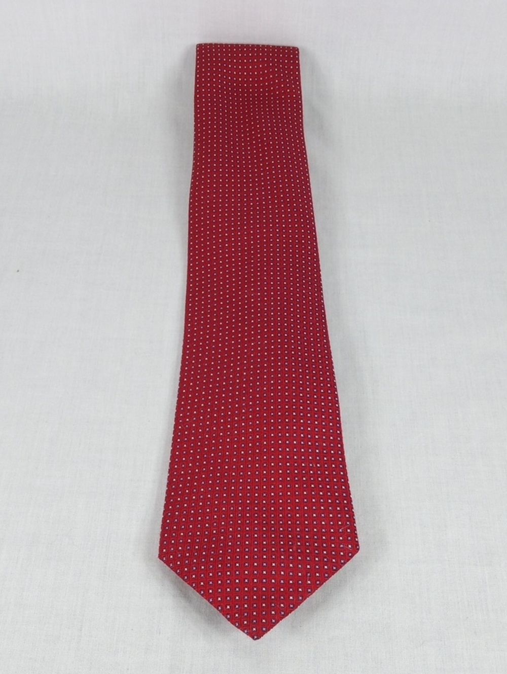 Tommy Hilfiger Red Microdot Silk Tie